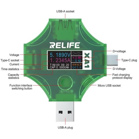 USB тестер RELIFE XA1