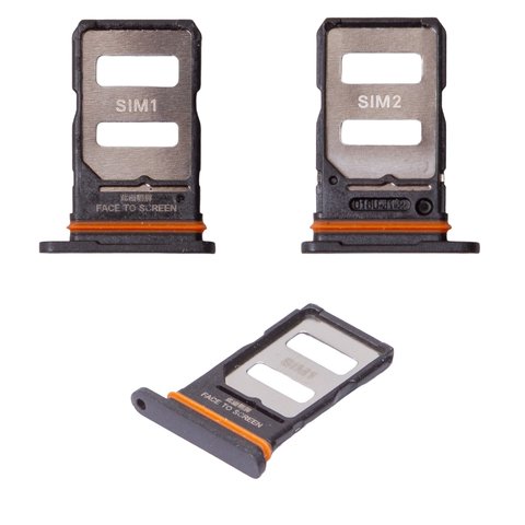 Держатель SIM карты для Xiaomi Redmi Note 14 Pro Plus 5G, черный, midnight black