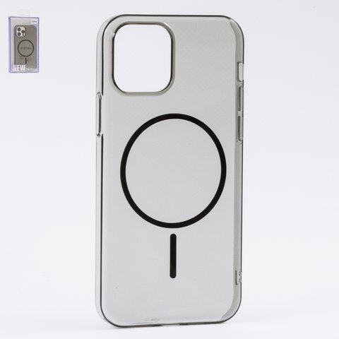 Чехол Fully PC MagSafe для iPhone 12, черный, прозрачный, магнитный, пластик