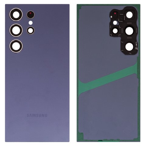 Задняя панель корпуса для Samsung S928 Galaxy S24 Ultra, фиолетовая, со стеклом камеры, Original PRC , titanium viole