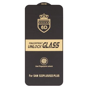 Защитное стекло ESD 6D для Samsung S906B Galaxy S22 Plus 5G, S916 Galaxy S23 Plus, совместимо с чехлом, Full Glue, Anti Static, без упаковки , черный