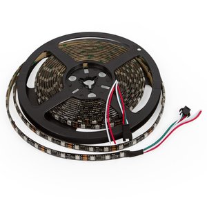 Светодиодная лента RGB SMD5050, WS2811 (черная, c управлением, IP65, 12 В, 60 диодов/м, 1 м) Светодиодная лента RGB SMD5050, WS2811 (черная, c управлением, IP65, 12 В, 60 диодов/м, 1 м)