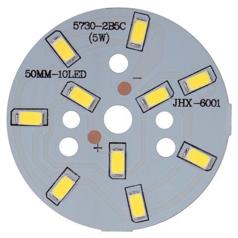Placa PCB con diodos LED de 5 W (luz blanca fría, 600 lm, 50 mm)
