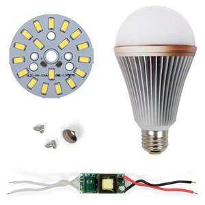 Juego de piezas para armar lámpara LED regulable SQ-Q24 5730 9 W (luz blanca fría, E27) Juego de piezas para armar lámpara LED regulable SQ-Q24 5730 9 W (luz blanca fría, E27)